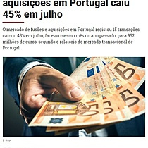 Mercado de fuses e aquisies em Portugal caiu 45% em julho